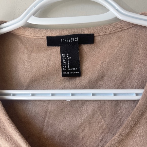 Forever 21 Suede Tan Pink Sleeveless Crop Tank Top Small - Picture 2 of 4